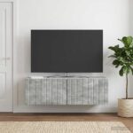 vidaXL Nástenná TV skrinka Nástenný Betónovo sivá 98 x 31 x 30 cm