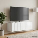 vidaXL Nástenná TV skrinka Biela s vysokým leskom 98 x 31 x 30 cm