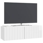vidaXL Nástenná TV skrinka Biela s vysokým leskom 98 x 31 x 30 cm – Obrázok 3