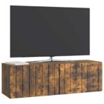vidaXL Nástenná TV skrinka Dymový dub 98 x 31 x 30 cm Kompozitné drevo – Obrázok 3