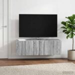 vidaXL Nástenná TV skrinka Nástenný Sivá sonoma 98 x 31 x 30 cm