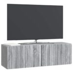 vidaXL Nástenná TV skrinka Nástenný Sivá sonoma 98 x 31 x 30 cm – Obrázok 3