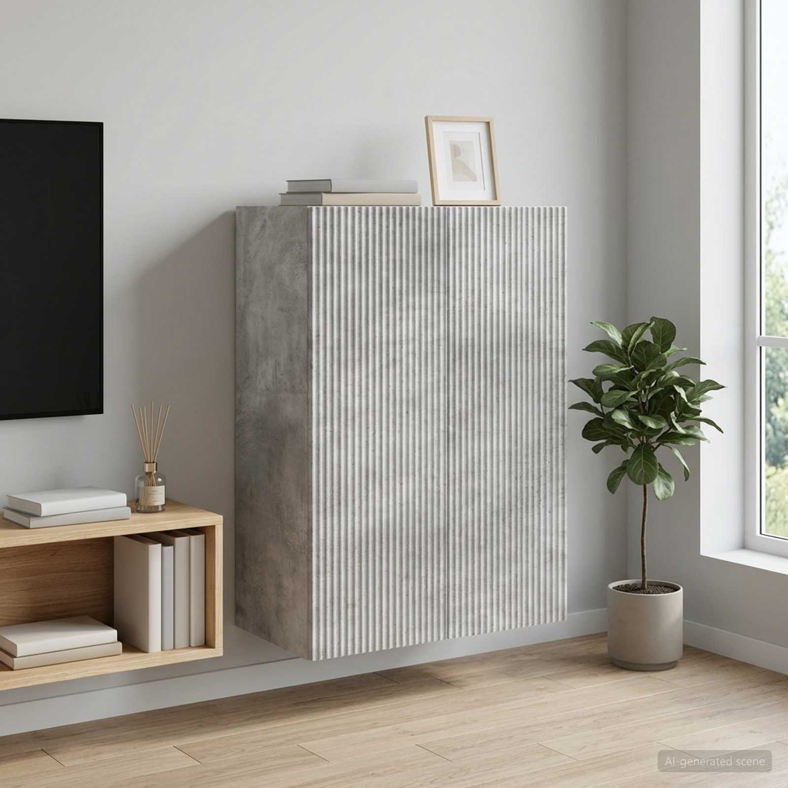 898398_1.jpg vidaXL Nástenná skrinka Betónovo sivá 66 x 34,5 x 90 cm – Obrázok 1