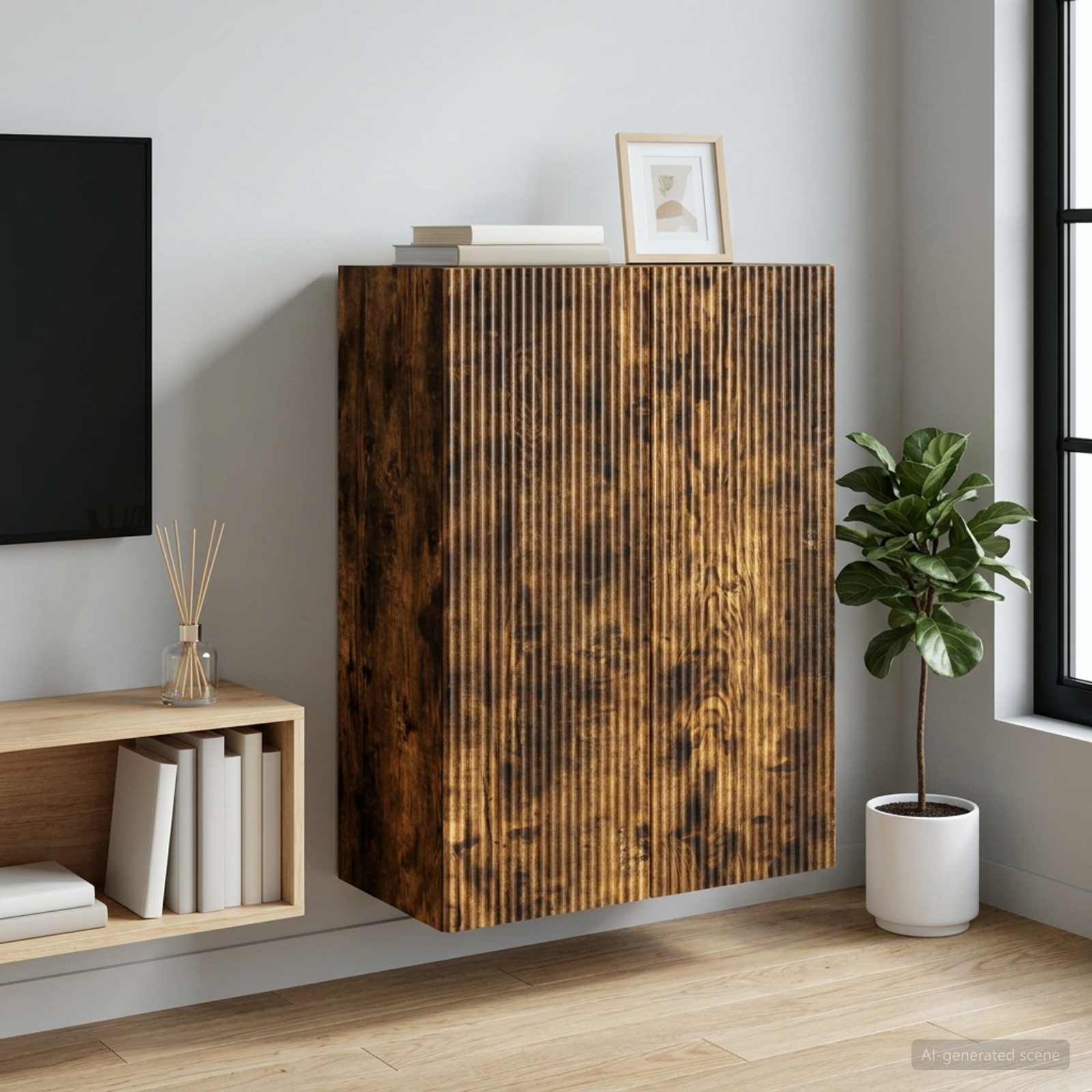 898400_1.jpg vidaXL Nástenná skrinka Dymový dub 66 x 34,5 x 90 cm Kompozitné drevo – Obrázok 1
