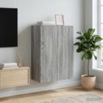 vidaXL Nástenná skrinka Sivý Sonoma 66 x 34,5 x 90 cm Kompozitné drevo – Obrázok 8