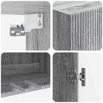 vidaXL Nástenná skrinka Sivý Sonoma 66 x 34,5 x 90 cm Kompozitné drevo – Obrázok 6