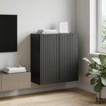 vidaXL Nástenná skrinka Čierna 59 x 31 x 60 cm Kompozitné drevo – Obrázok 8