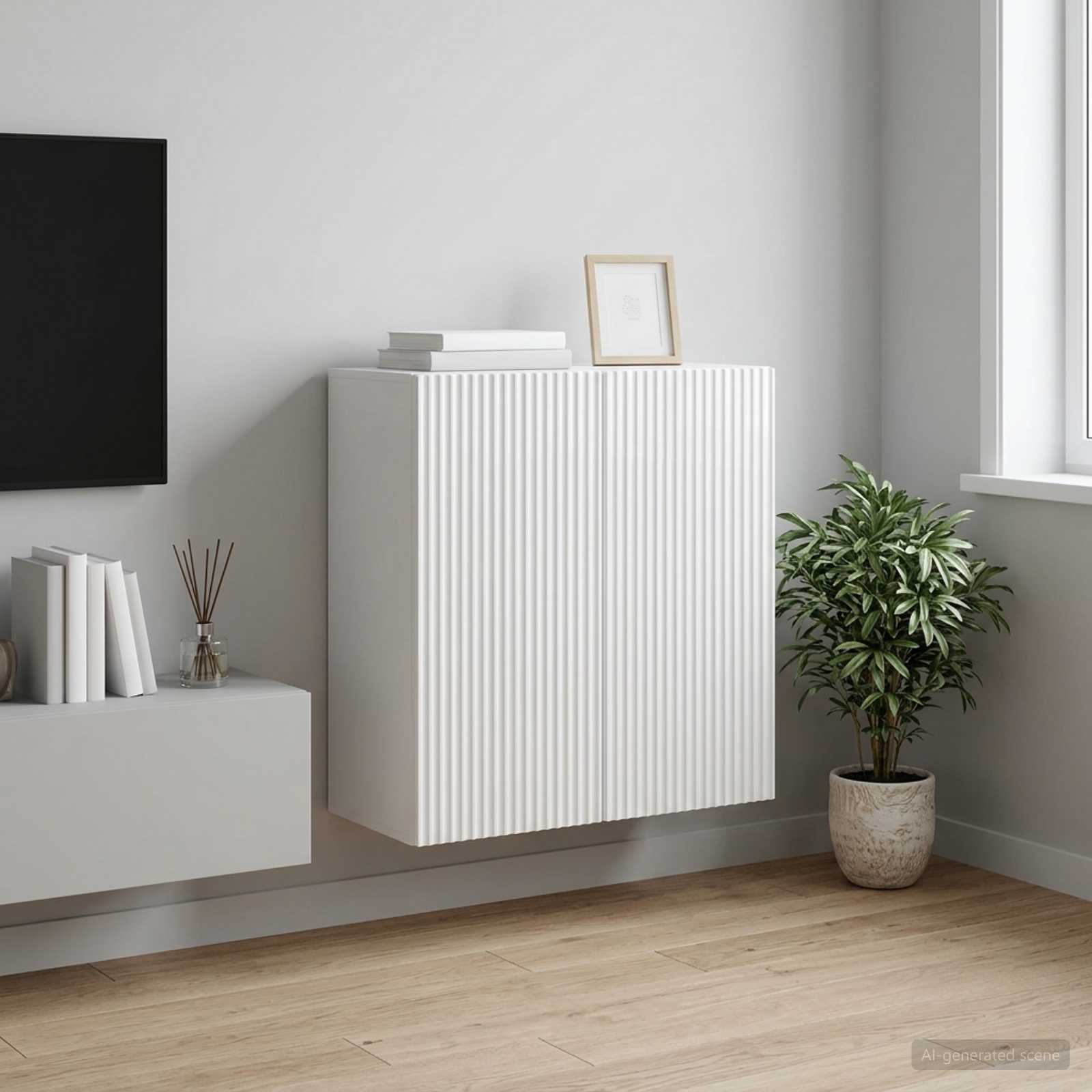 898409_1.jpg vidaXL Nástenná skrinka Biela s vysokým leskom 59 x 31 x 60 cm – Obrázok 1