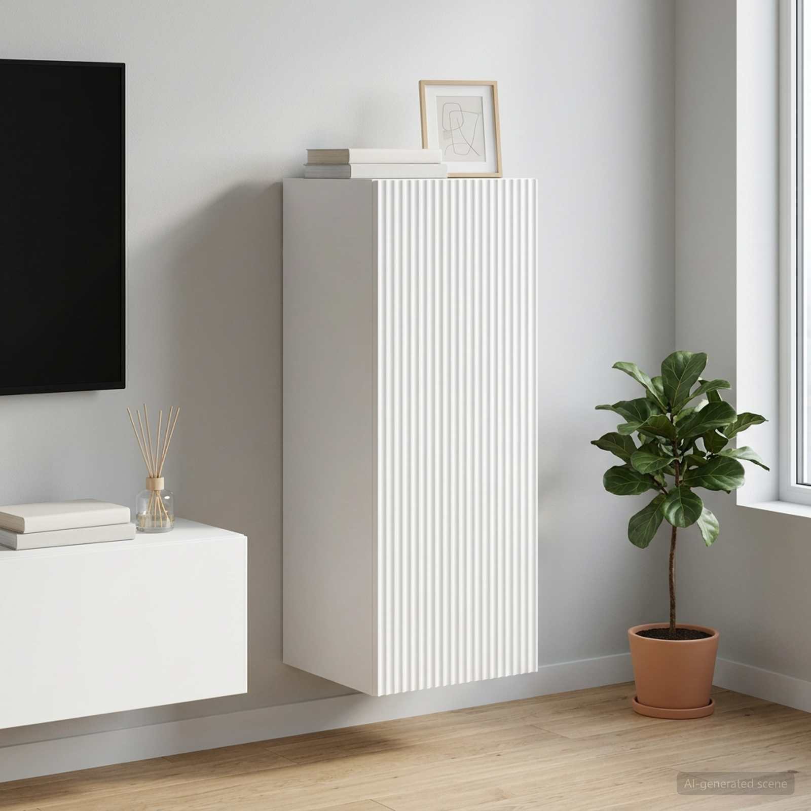 898415_1.jpg vidaXL Nástenná skrinka Biela 33 x 34,5 x 90 cm Kompozitné drevo – Obrázok 1