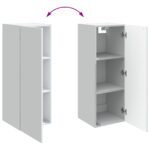 vidaXL Nástenná skrinka Biela 33 x 34,5 x 90 cm Kompozitné drevo – Obrázok 7