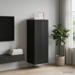 vidaXL Nástenná skrinka Čierna 33 x 34,5 x 90 cm Kompozitné drevo – Obrázok 9