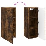 vidaXL Nástenná skrinka Dymový dub 33 x 34,5 x 90 cm Kompozitné drevo – Obrázok 7