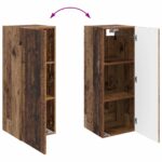 vidaXL Nástenná skrinka Staré drevo 33 x 34,5 x 90 cm Kompozitné drevo – Obrázok 7
