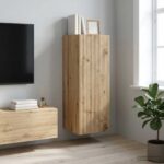 vidaXL Nástenná skrinka Dub artisan 33 x 34,5 x 90 cm Kompozitné drevo