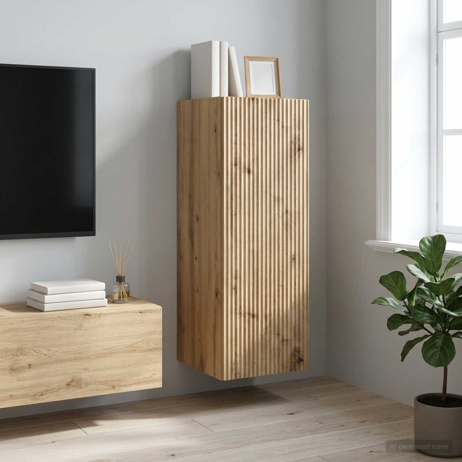 898424_1.jpg vidaXL Nástenná skrinka Dub artisan 33 x 34,5 x 90 cm Kompozitné drevo – Obrázok 1
