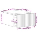 vidaXL Nástenná nočná skrinka Biela s vysokým leskom 33 x 34,5 x 20 cm – Obrázok 9