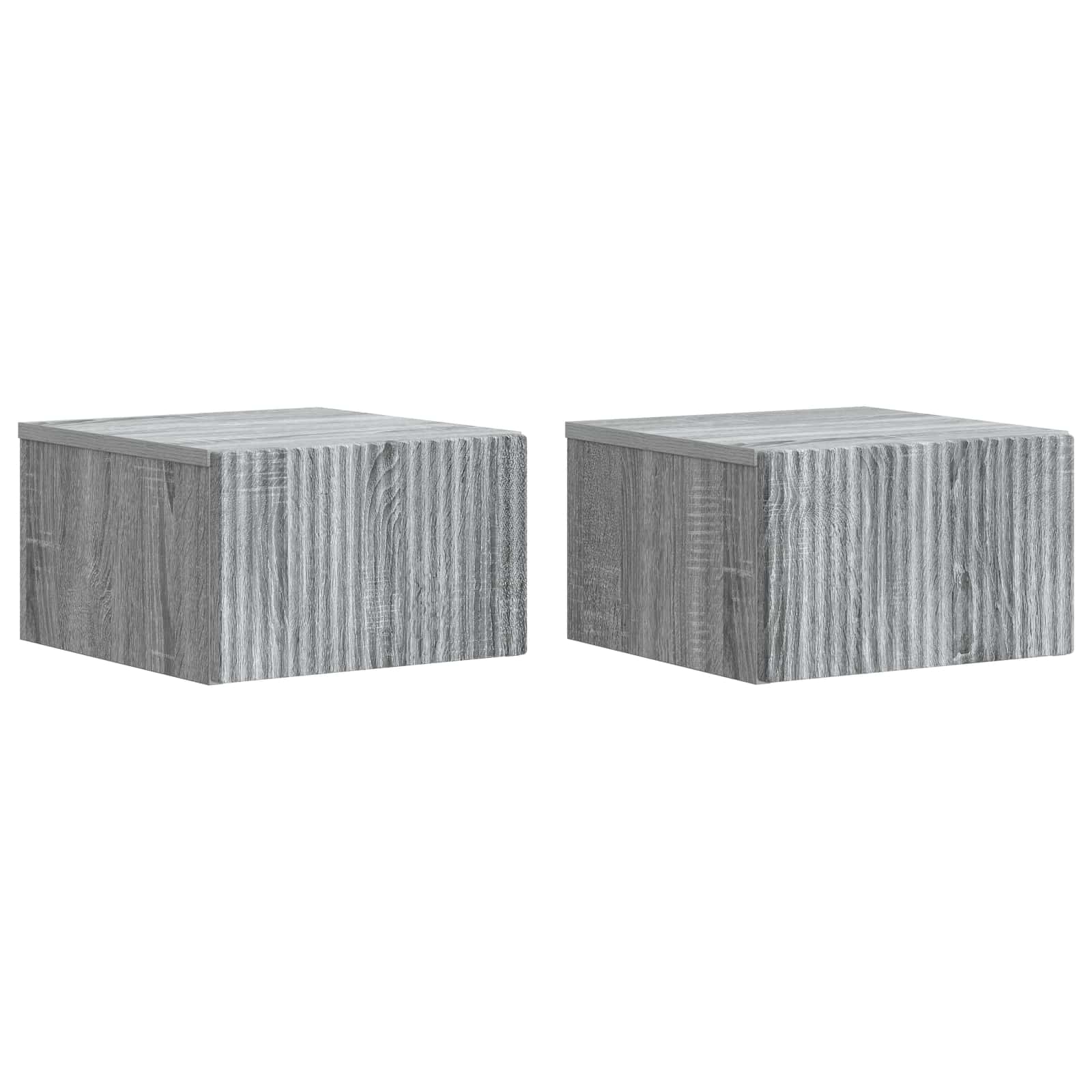 898438_1.jpg vidaXL Nástenná nočná skrinka 2 pcs Sivá sonoma 33 x 34,5 x 20 cm – Obrázok 1