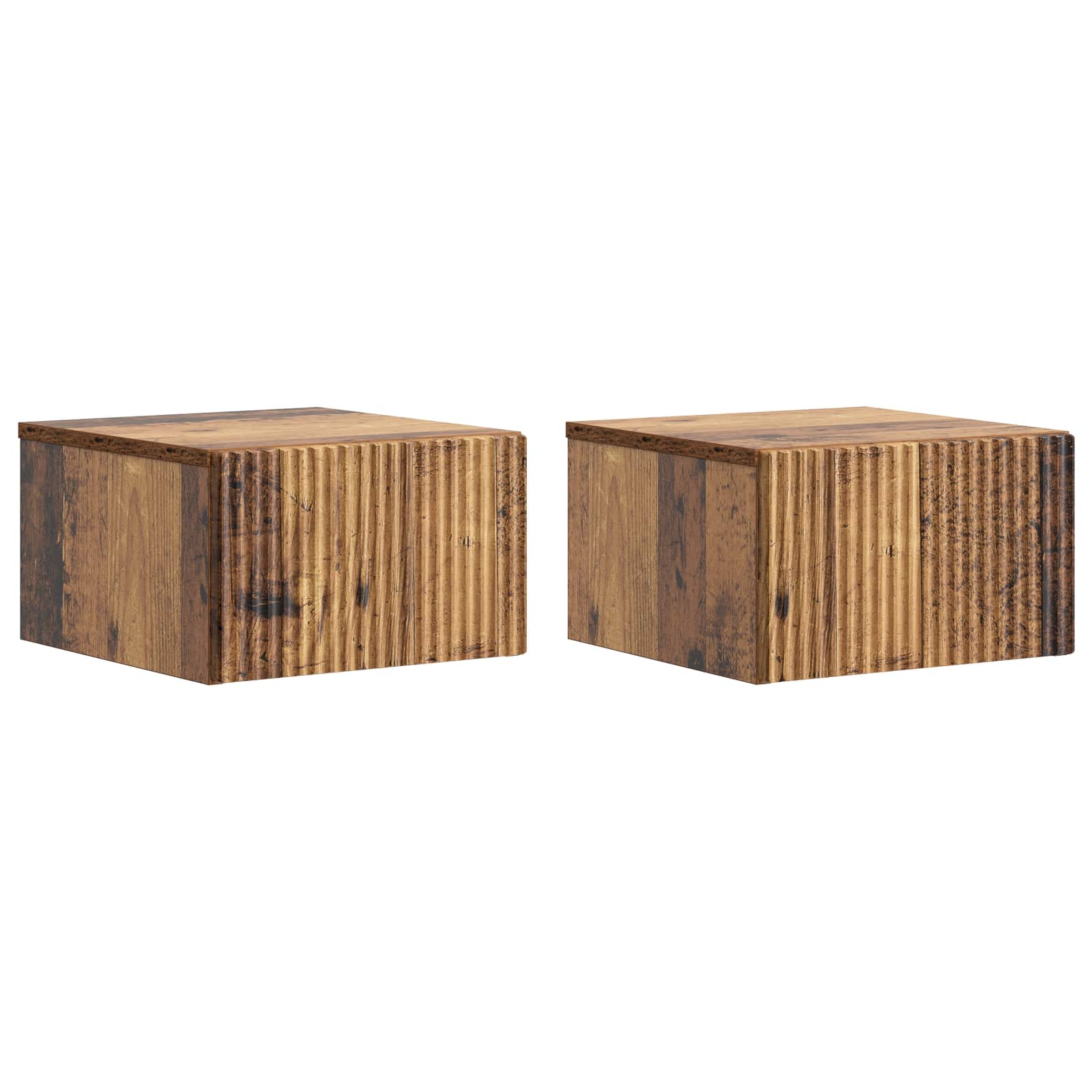 898442_1.jpg vidaXL Nástenná nočná skrinka 2 pcs Staré drevo 33 x 34,5 x 20 cm – Obrázok 1