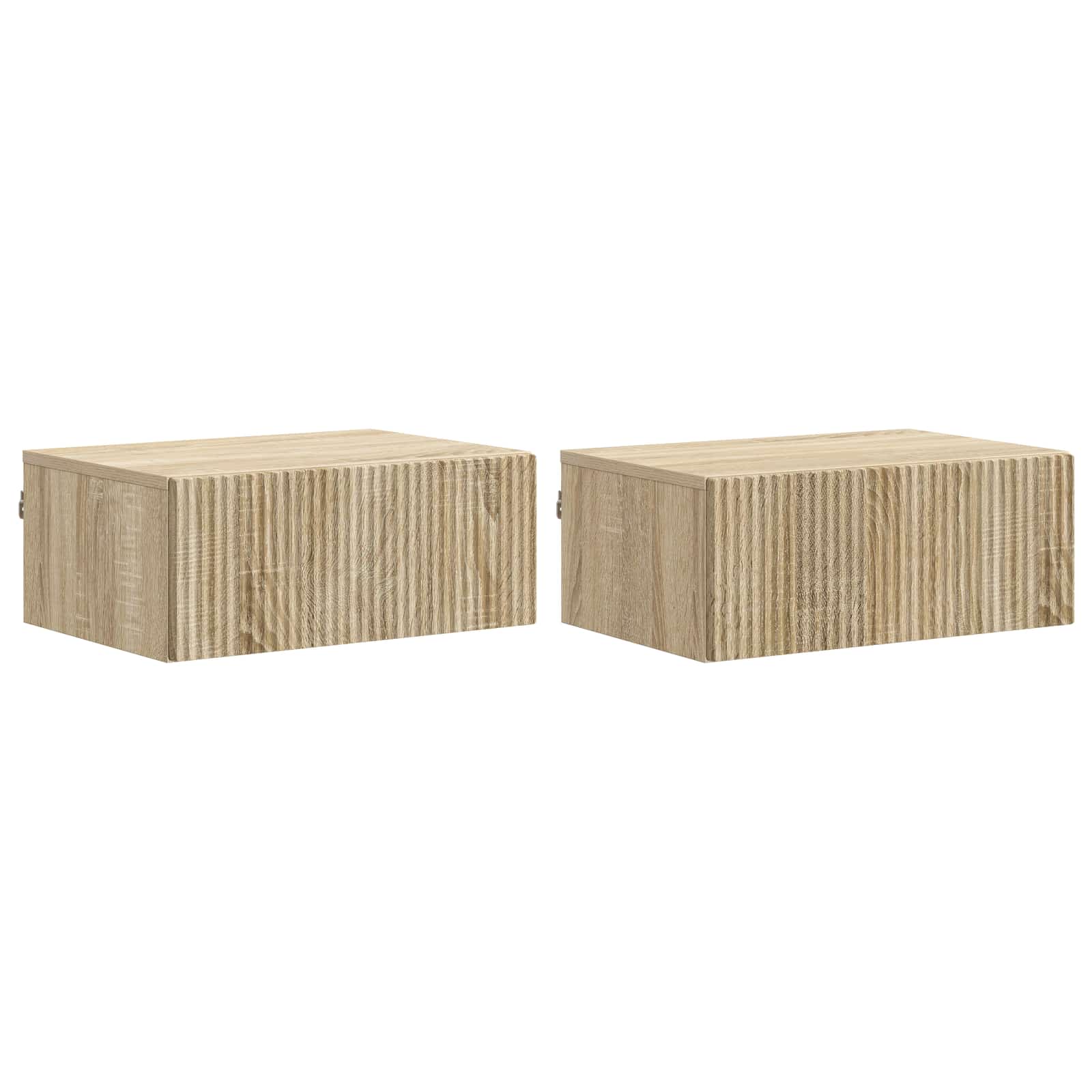 898450_1.jpg vidaXL Nástenná nočná skrinka 2 pcs Dub sonoma 49 x 34,5 x 20 cm – Obrázok 1