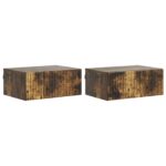vidaXL Nástenná nočná skrinka 2 pcs Dymový dub 49 x 34,5 x 20 cm