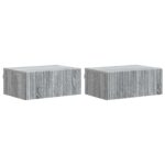 vidaXL Nástenná nočná skrinka 2 pcs Sivá sonoma 49 x 34,5 x 20 cm