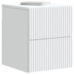 vidaXL Nástenná nočná skrinka Nástenný 2 pcs Biela 33 x 34,5 x 40 cm – Obrázok 2