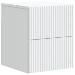 vidaXL Nástenná nočná skrinka Nástenný 2 pcs Biela 33 x 34,5 x 40 cm – Obrázok 3