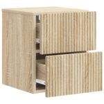 vidaXL Nástenná nočná skrinka so zásuvkou Dub sonoma 33 x 34,5 x 40 cm – Obrázok 3