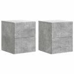 vidaXL Nástenná nočná skrinka 2 pcs Betónovo sivá 33 x 34,5 x 40 cm
