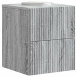 vidaXL Nástenná nočná skrinka Nástenný Sivá sonoma 33 x 34,5 x 40 cm – Obrázok 2