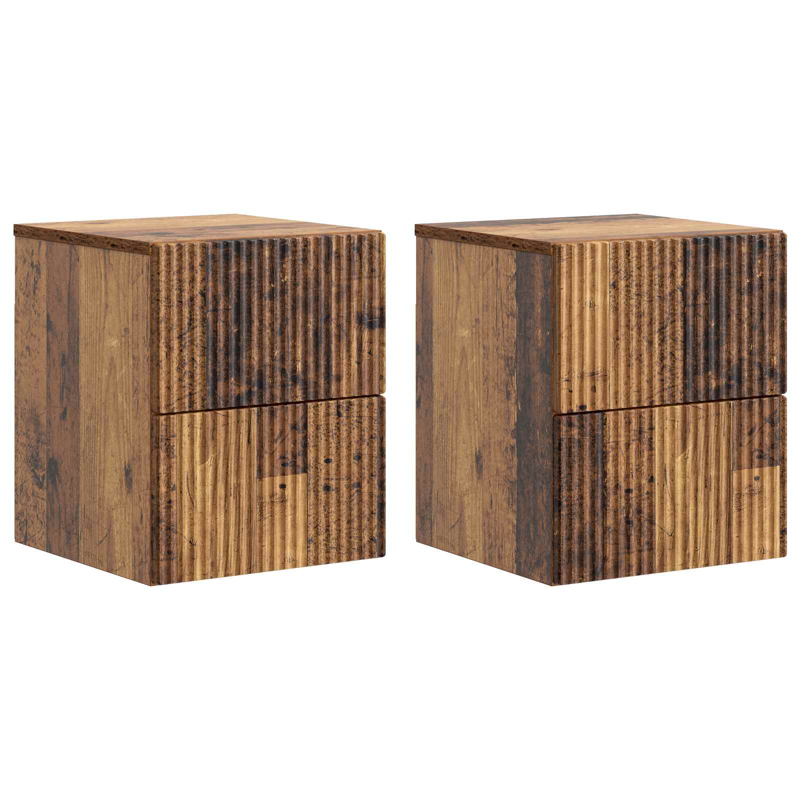 898482_1.jpg vidaXL Nástenná nočná skrinka 2 pcs Staré drevo 33 x 34,5 x 40 cm – Obrázok 1