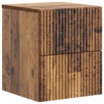 vidaXL Nástenná nočná skrinka 2 pcs Staré drevo 33 x 34,5 x 40 cm – Obrázok 3