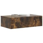 vidaXL Nástenný bočný stôl Dymový dub 59 x 34,5 x 17 cm – Obrázok 2