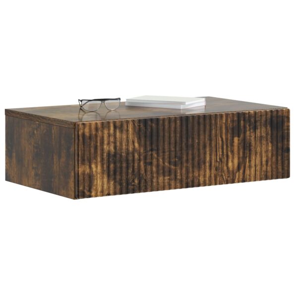 vidaXL Nástenný bočný stôl Dymový dub 59 x 34,5 x 17 cm – Obrázok 2
