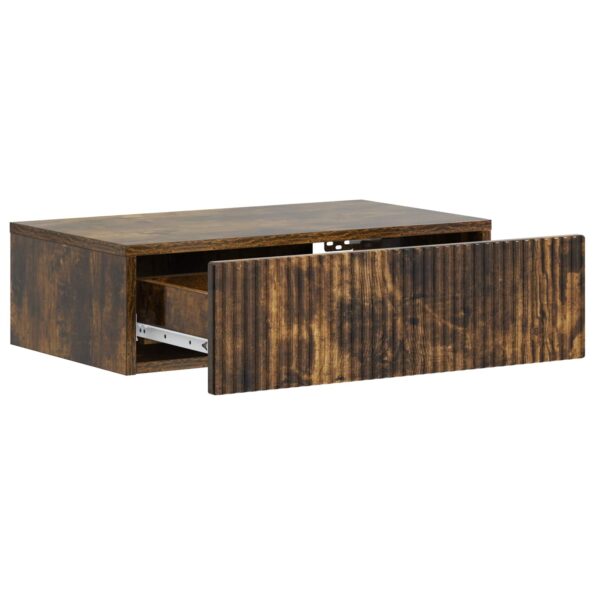 vidaXL Nástenný bočný stôl Dymový dub 59 x 34,5 x 17 cm – Obrázok 3