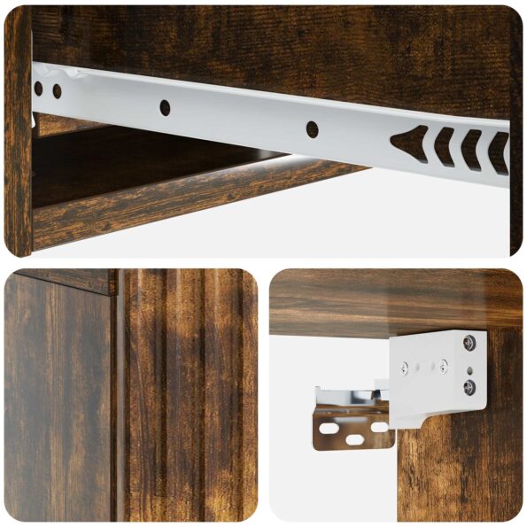 vidaXL Nástenný bočný stôl Dymový dub 59 x 34,5 x 17 cm – Obrázok 7