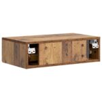 vidaXL Nástenný bočný stôl Staré drevo 59 x 34,5 x 17 cm – Obrázok 6
