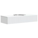vidaXL Nástenný bočný stôl Biela 87,5 x 34,5 x 17 cm Kompozitné drevo – Obrázok 2