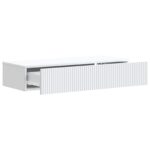 vidaXL Nástenný bočný stôl Biela 87,5 x 34,5 x 17 cm Kompozitné drevo – Obrázok 3