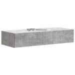 vidaXL Nástenný bočný stôl Betónovo sivá 87,5 x 34,5 x 17 cm – Obrázok 2