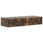 vidaXL Nástenný bočný stôl Dymový dub 87,5 x 34,5 x 17 cm