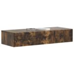 vidaXL Nástenný bočný stôl Dymový dub 87,5 x 34,5 x 17 cm – Obrázok 2