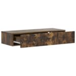 vidaXL Nástenný bočný stôl Dymový dub 87,5 x 34,5 x 17 cm – Obrázok 3