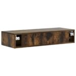 vidaXL Nástenný bočný stôl Dymový dub 87,5 x 34,5 x 17 cm – Obrázok 6