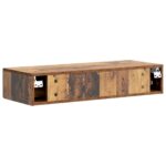 vidaXL Nástenný bočný stôl Staré drevo 87,5 x 34,5 x 17 cm – Obrázok 6
