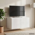 vidaXL Nástenná TV skrinka Biela s vysokým leskom 59,5 x 41 x 30 cm – Obrázok 4