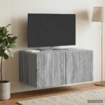 vidaXL Nástenná TV skrinka Nástenný Sivá sonoma 59,5 x 41 x 30 cm