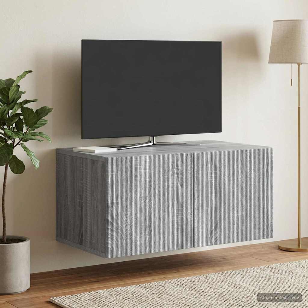 898511_1.jpg vidaXL Nástenná TV skrinka Nástenný Sivá sonoma 59,5 x 41 x 30 cm – Obrázok 1