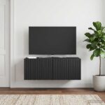 vidaXL Nástenná TV skrinka Čierna 78,5 x 41 x 30 cm Kompozitné drevo