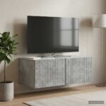 vidaXL Nástenná TV skrinka Nástenný Betónovo sivá 78,5 x 41 x 30 cm – Obrázok 4